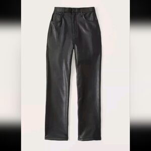 Abercrombie & Fitch Womens Black Curve Love Vegan Leather Ultra High Rise Pant